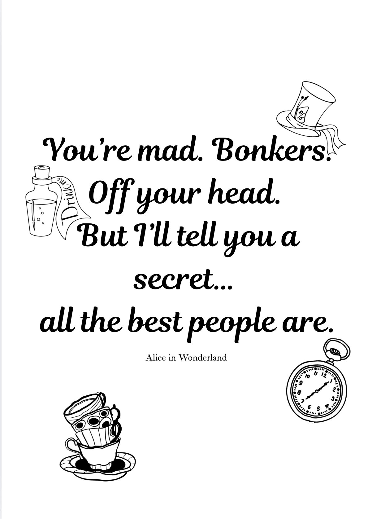 Alice in Wonderland A4 Print